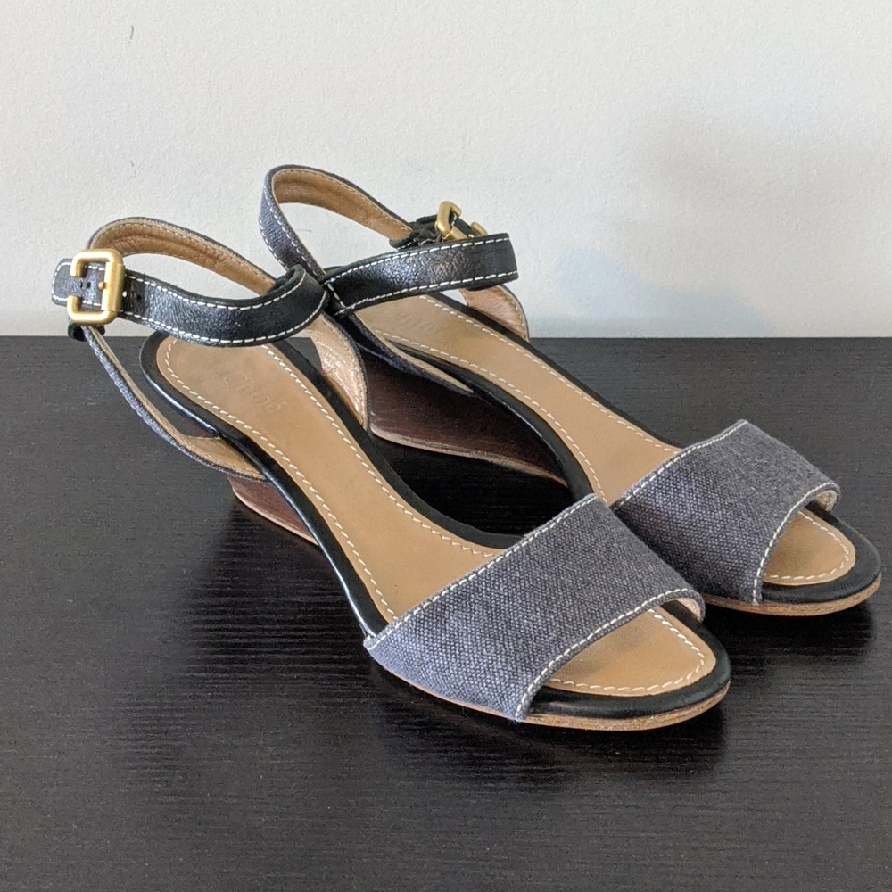 Chloe Wedge Heel Sandals Ankle Straps 38 8
